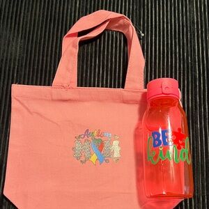 Pink Tote and Bottle Set with Autism Design